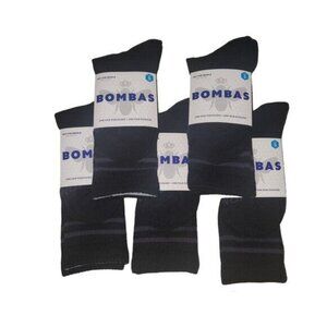 Bombas Crew socks size small black performance footbed honeycomb stay up new